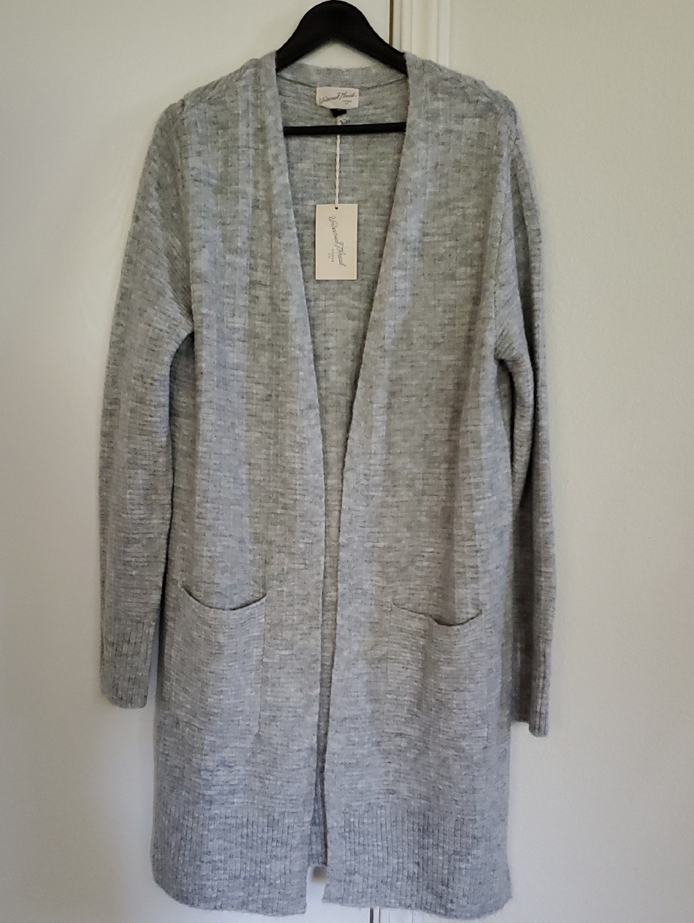 New - Universal Thread Heather Grey Long Open-front Cardigan, Size Large